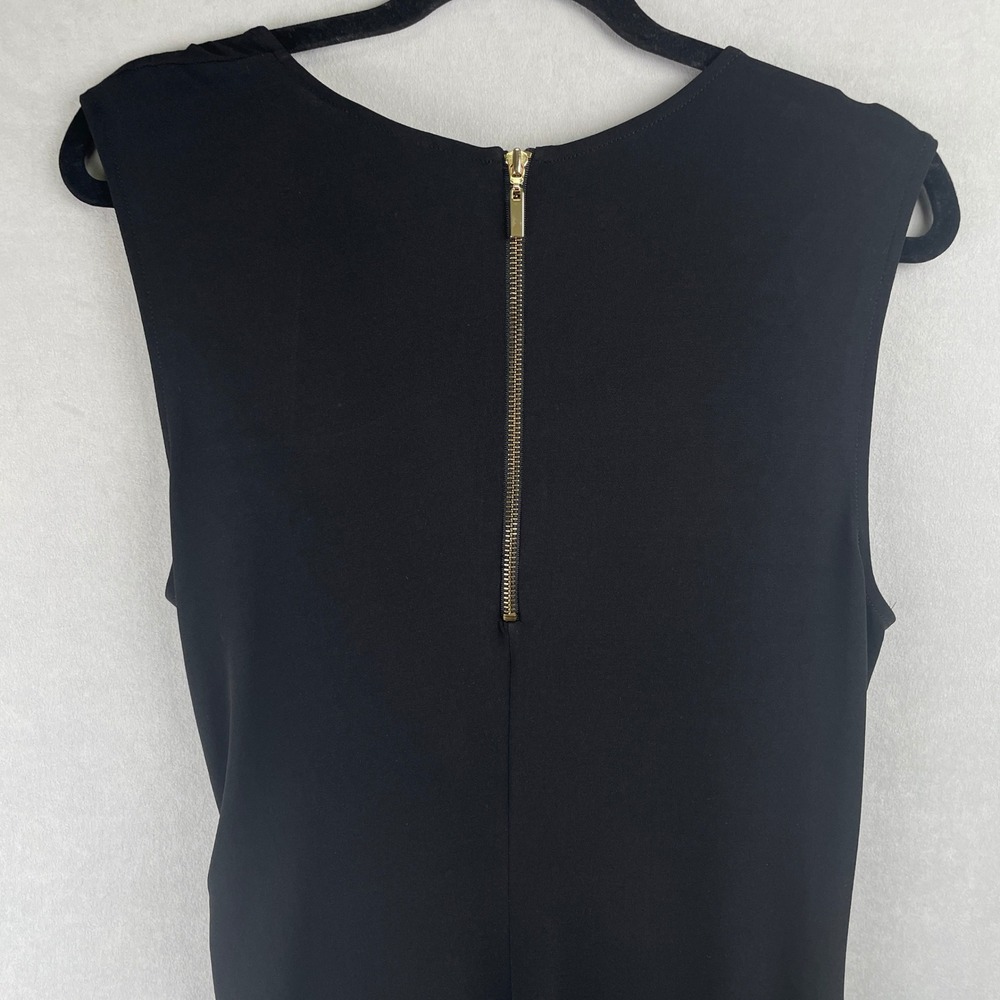 VICTORIAS SECRET Black Sleeveless Draped Sheath Stretch Dress L Cocktail Party - Picture 6 of 15